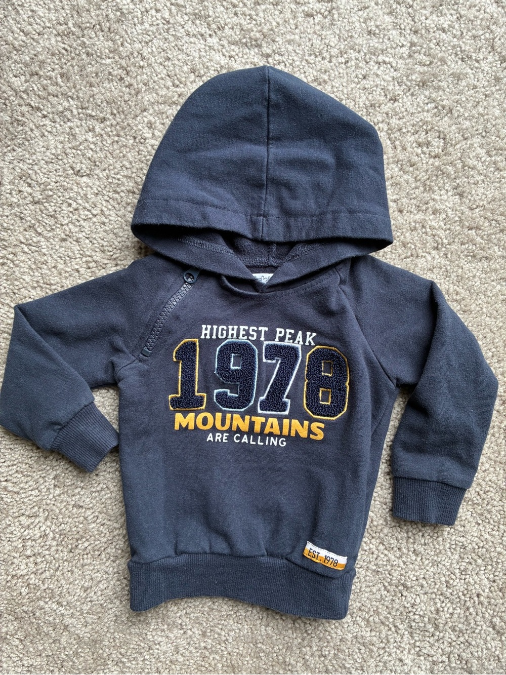 Dirkje Navy '1978 Mountains' Kids Hooded Sweatshirt